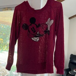 Magenta long sleeve Mickey & Minnie winter top